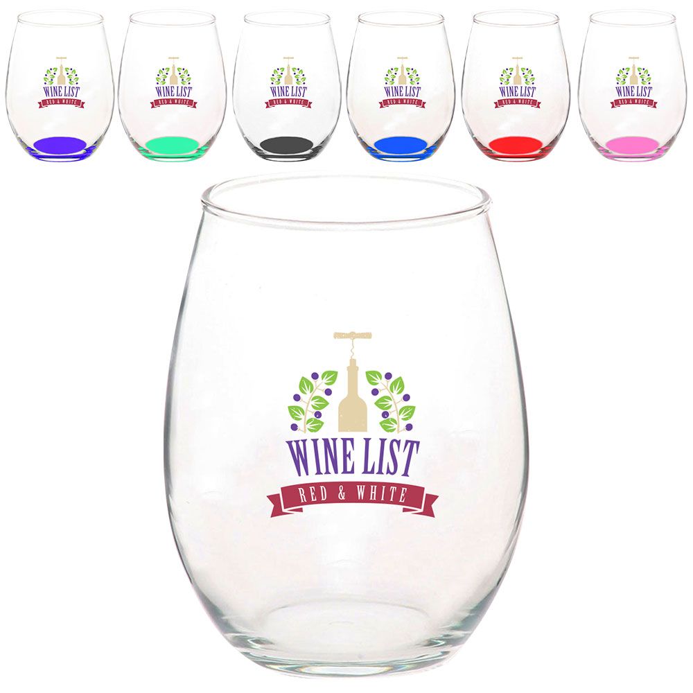 15 oz. Classy Stemless Wine Glass - Screenprinted